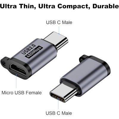 Adapter Type C M - MicroUSB F, oem, metall