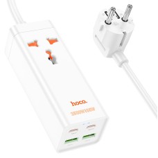 Сетевое зарядное устройство Hoco AC10A, 65W, 2x USB-C PD, 2x USB-A, Белое