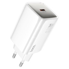 Incarcator Retea Hoco N48, 65W, GaN, USB-C PD, Alb