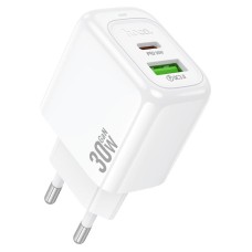 Сетевое зарядное устройство Hoco CS55A, 30 Вт, USB-C PD + USB-A QC3.0, Белое