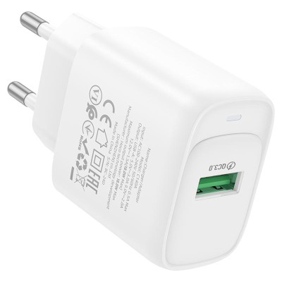 Incarcator retea USB Hoco C140A, 18W, Quick Charge 3.0, Alb