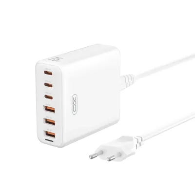 Incarcator Desktop XO L133 75W GaN, 6 Porturi (3xUSB-A, 3xUSB-C), Cablu 1.5m