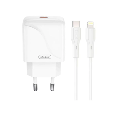 Сетевое зарядное устройство XO L141, 20 Вт, USB-C, PD, с кабелем Lightning в комплекте