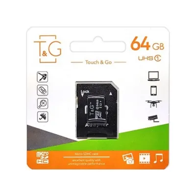 Карта памяти T&G 64GB microSD Class 10 UHS-I с SD-адаптером
