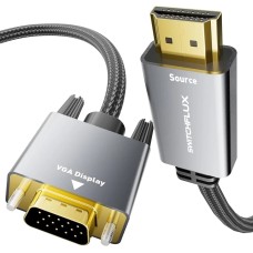 Кабель HDMI (M) - VGA (M), 1 м, нейлоновая оплетка