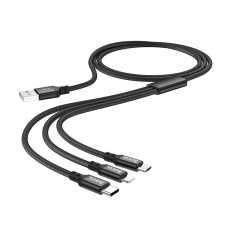 Cablu 3-in-1 Hoco X14 Type-C, Lightning, Micro-USB, 1m