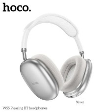 Беспроводные наушники Hoco W55 Pleasing, Bluetooth 5.3, автономность 90 часов, серебристые