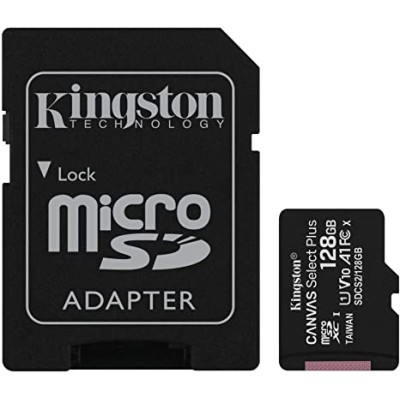 128GB microSD Class10 UHS-I + SD adapter Kingston Canvas Select