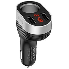 Автомобильное зарядное устройство Hoco Z29, 2xUSB, цифровой дисплей, автомобильный прикуриватель