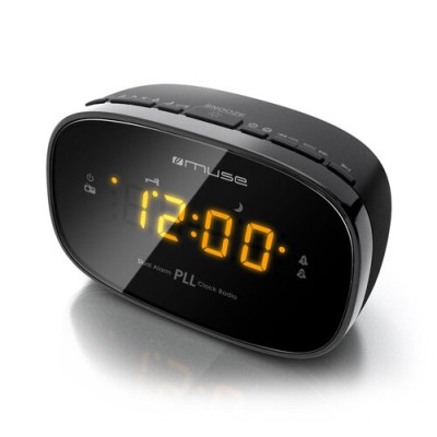 MUSE M-155 CR, Tuner FM, Clocks: Double Alarme, Black