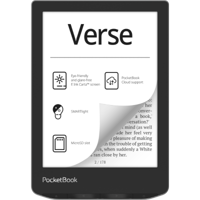 PocketBook 629 Verse, 6" Eink Carta, Mist Grey
