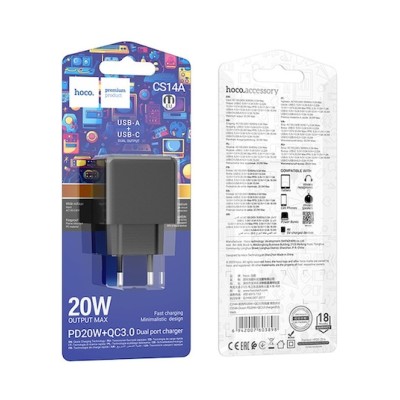 Incarcator Retea Hoco CS14A, USB Charger 20W, PD20W + QC3.0
