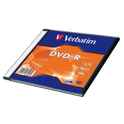 DVD-R Verbatim 4.7GB 120min 16x, Slim Case, 43547