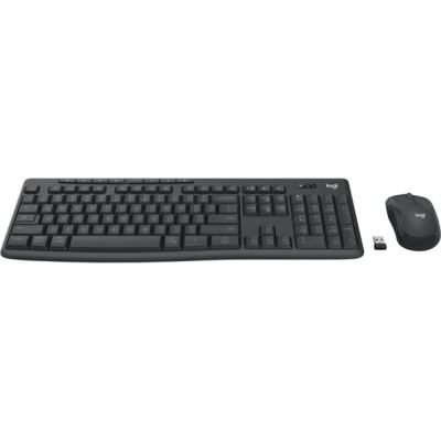 Logitech MK370, Media сontrols, Silent, Spill-resistant, 2xAAA/1xAA, 2.4Ghz+BT, EN/RU, Black