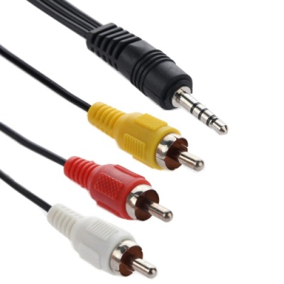 Cablu AV 3.5mm (4-pin) la 3xRCA, 0.75 m