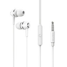 Căști cu fir Borofone BM36 Acura, 3.5 mm, cu microfon, albe