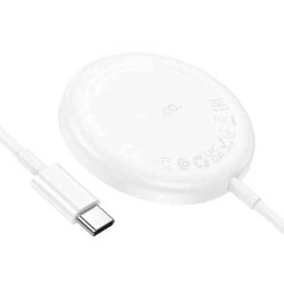 Беспроводное зарядное устройство Hoco CW52, 15 Вт, USB-C, белое