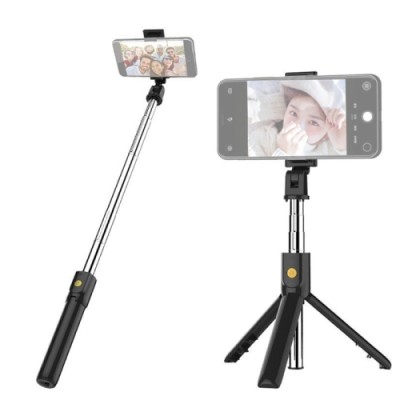 Selfie Stick Tripod K07 Black 70cm cu Telecomandă