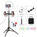 Set PULUZ PKT3055B: Trepied 1.65m + Inel LED RGB 26cm cu suport dublu