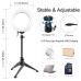 Set PULUZ PKT3075B: trepied 22 cm și inel LED RGB 16 cm cu telecomandă