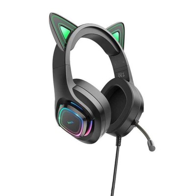 Игровые наушники Hoco W107 Phantom Cat, 40 мм, USB + 3.5 мм, LED-подсветка