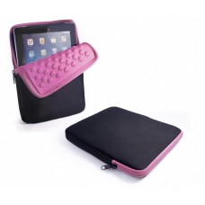 Cover 9.7" Tuff-Luv Armour-prene Bubble Protection case - Black / Pink