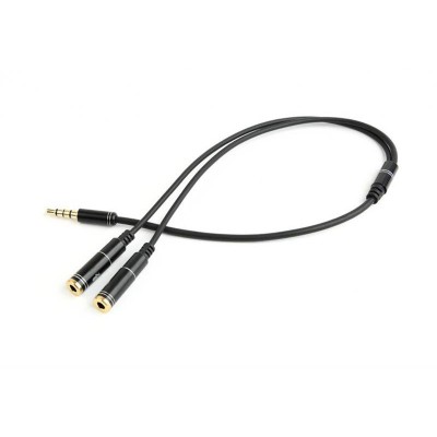 3,5mm(M) 4pin - 3.5mm(F)x2 10cm Cablexpert metal