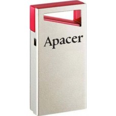 USB-накопитель 32GB Apacer AH112, Серебристо-красный, Супермини, Металлический, Без колпачка