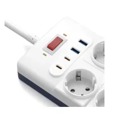 Prelungitor WiWu 10 Socket-uri, 2m, 16A, PD20W, QC3.0, 2C2A