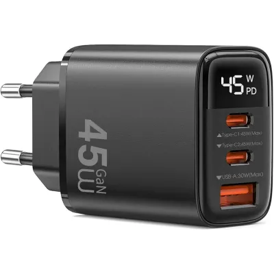 Incarcator USB WiWu Wi-G011, 45W, PD45W, 2x Type-C, 1x USB-A