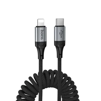 Cablu de date si incarcare Hoco X121, USB-C la Lightning, PD 27W, 1m, Negru