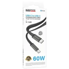 Кабель для данных и зарядки Borofone BX124 Type-C на Type-C, 60W, 1m, Белый
