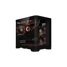 1STPLAYER UV5 BLACK, Panoramic Side & Front Curved U-shaped 3mm Tempered glass, 3xARGB fan