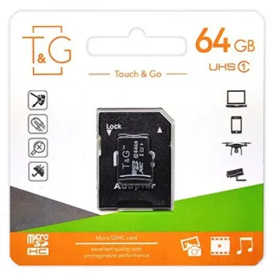 64GB microSD Class10 UHS-I + SD adapter T&G