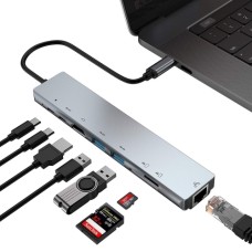Многофункциональный USB-C хаб 8-в-1 G-DS-WC7367 с HDMI, USB 3.0, RJ45 и PD