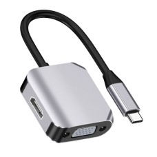 Adaptor USB-C la HDMI + VGA, Model HW-6002