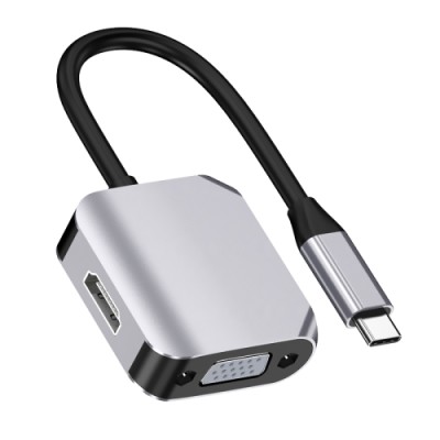 Adaptor USB-C la HDMI + VGA, Model HW-6002