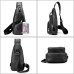 Crossbody Leisure PU Leather. USB Charging Port. Black