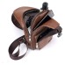 Crossbody Leisure PU Leather. USB Charging Port. Light Brown