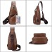 Crossbody Leisure PU Leather. USB Charging Port. Light Brown