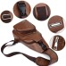 Crossbody Leisure PU Leather. USB Charging Port. Light Brown