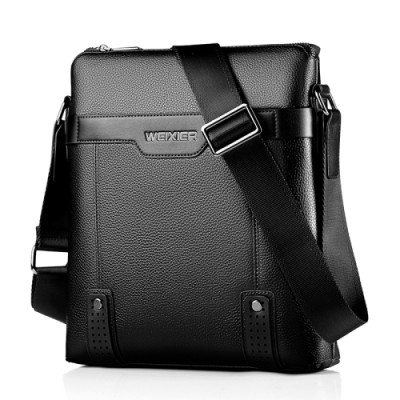 Geantă de umăr WEIXIER, Piele PU, 28x25x6cm, Negru
