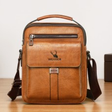 Handbag WEIXIER, PU Leather, 20.5x5.5x24cm, Light Brown
