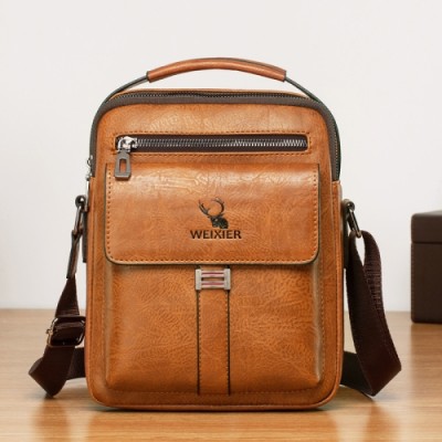 Handbag WEIXIER. PU Leather. 20.5x5.5x24cm. Light Brown
