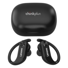 Casti Wireless Lenovo Live Pods LP7, Bluetooth 5.0, Design Sport cu Carlig, Negru