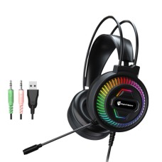 Игровая гарнитура PANTSAN PSH-400 с RGB подсветкой, 3.5мм + USB