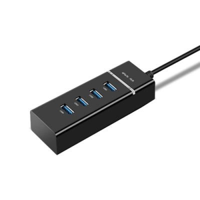 USB2.0 Hub 4 Port. 15cm. Light. Black
