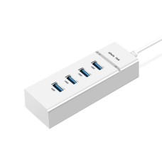 USB 2.0 Хаб на 4 Порта, Кабель 15 см, Легкий Дизайн, Белый - G-UHUB-4-006W