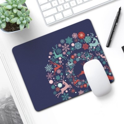 Rubber Mouse Pad. Size: 21 X 26cm - Magical Wheel Deer