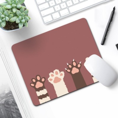 Mousepad Rubber 21x26 cm, imprimeu „Patru lăbuțe de pisică” (G-MP-P-015)